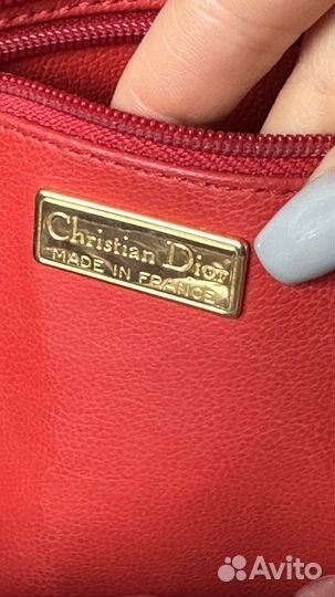 Сумка Christian Dior тоут оригинал красная кожа