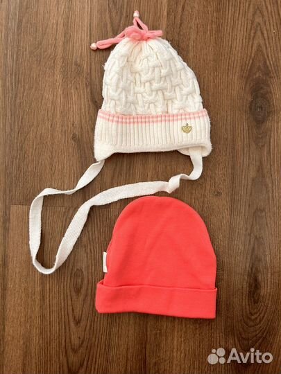 Шапочки повязочки слюнявчики для девочки до 6 мес