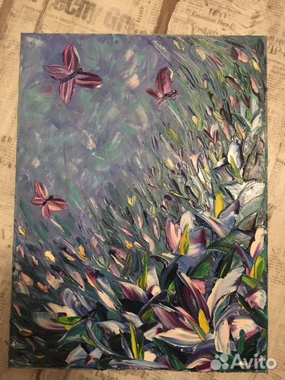 Картина маслом на холсте цветы