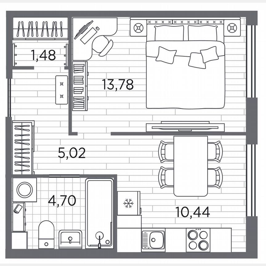 1-к. квартира, 35,4 м², 2/5 эт.