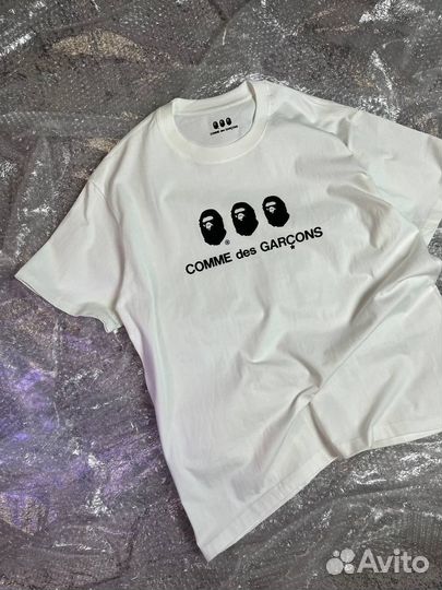 Футболка bape x comme des garcons