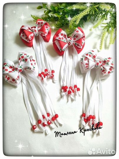 Бантики для волос ручной работы