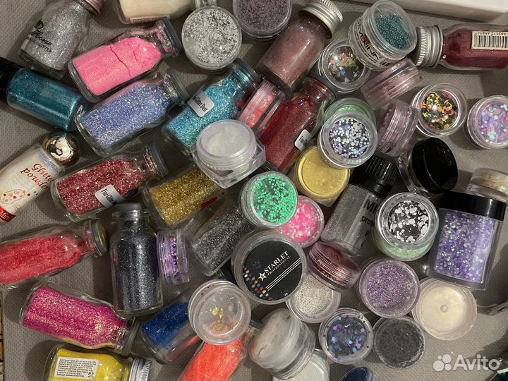 Блески и инструменты для дизайна ногтей