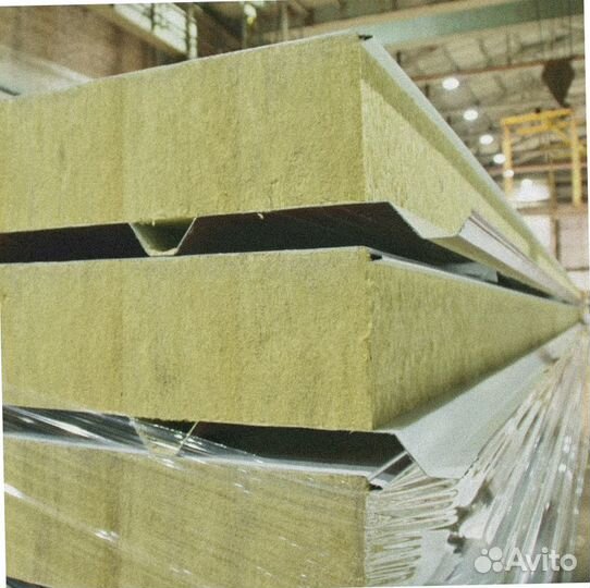 Сэндвич панели (кровельные) минер. вата от 200 м2