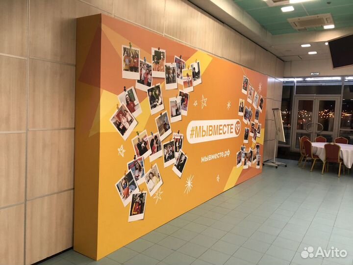 Печать на баннере, интерьерная, широкоформатная