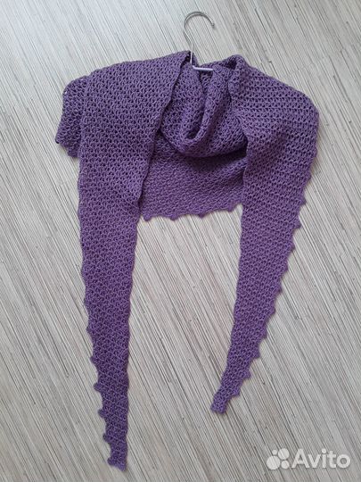 Шарф бактус вязаный длинный ручная работа