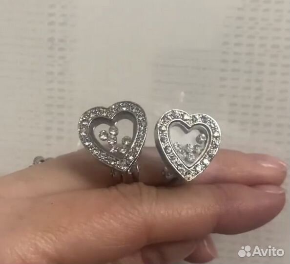 Винтажные серьги с плавающим кристаллами Сваровски