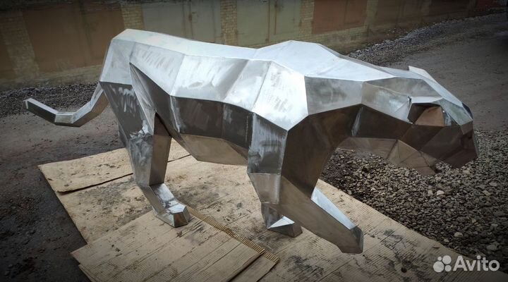 Пантера Полигональная фигура из металла