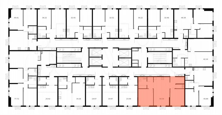 2-к. квартира, 58,6 м², 20/33 эт.