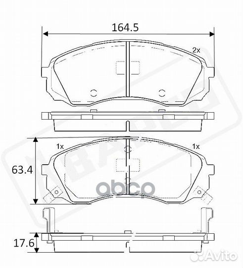 Колодки тормозные BP0627 bapco