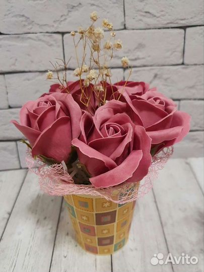 Букет из мыльных роз