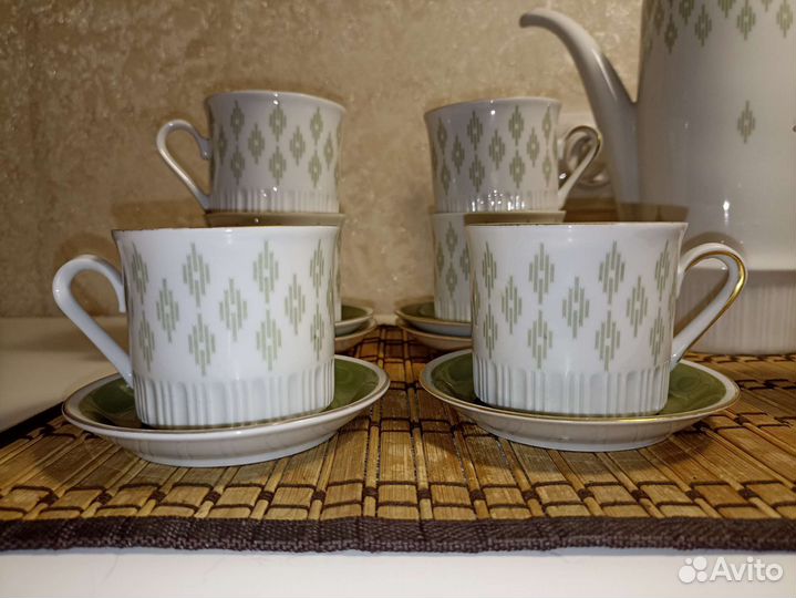 Чайно-кофейный сервиз гдр volkstedt