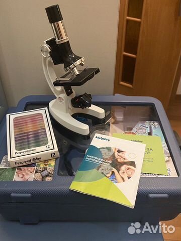 Микроскоп детский 1200х, набор микропрепаратов