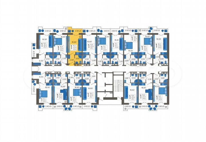 Апартаменты-студия, 24,6 м², 11/12 эт.