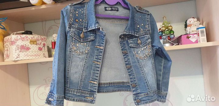 Джинсовая куртка для девочки 110-116