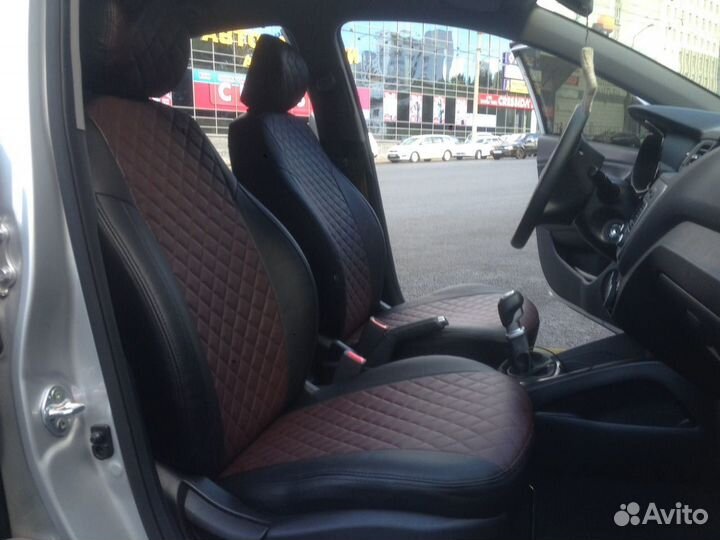 Чехлы из экокожи Киа Рио 4 ромб 2017