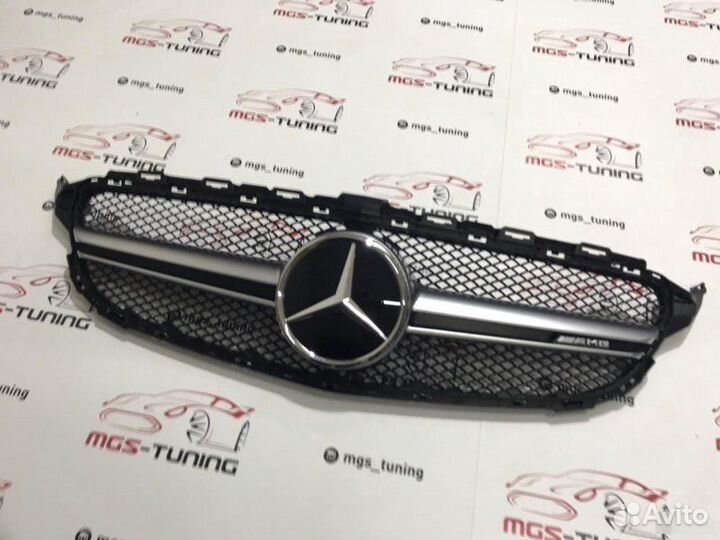 Решетка Mercedes Рест C63 W205 Chrome бз AMG Дистр