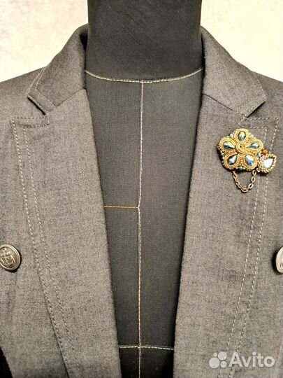 Брошь-цветок из сутажа