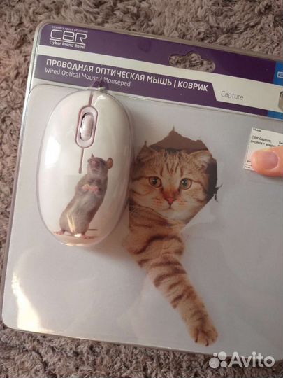Проводная оптическая мышь коврик новые CBR Capture
