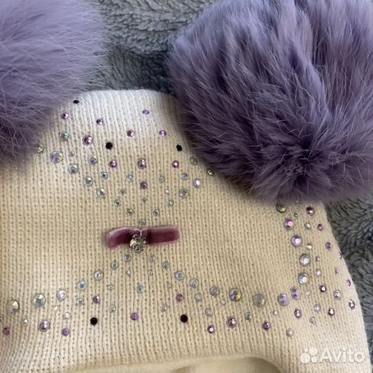 Шапка шлем для девочки зимняя 46