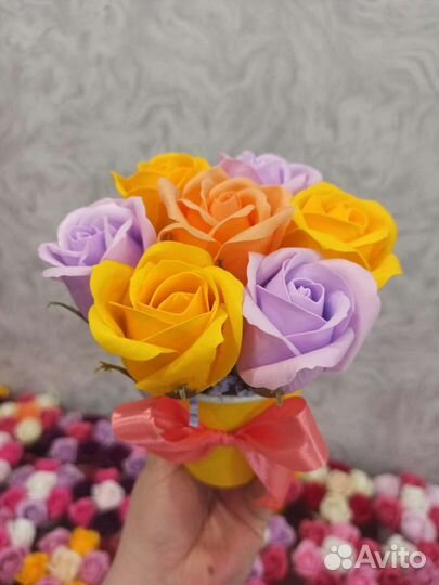 Букет из мыльных роз