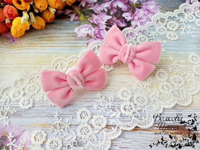 Бантики ручной работы бархат,велюр