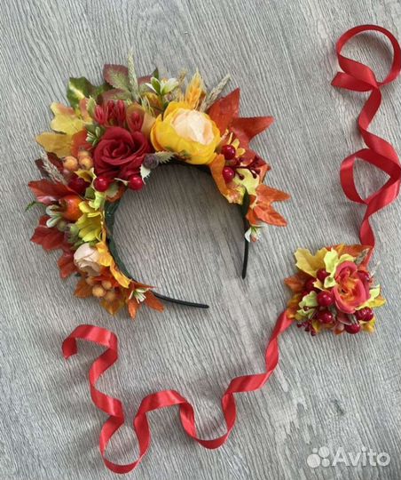 Ободок осенний заколка