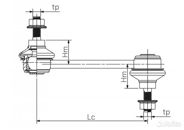 Стойка стабилизатора перед прав/лев LCV