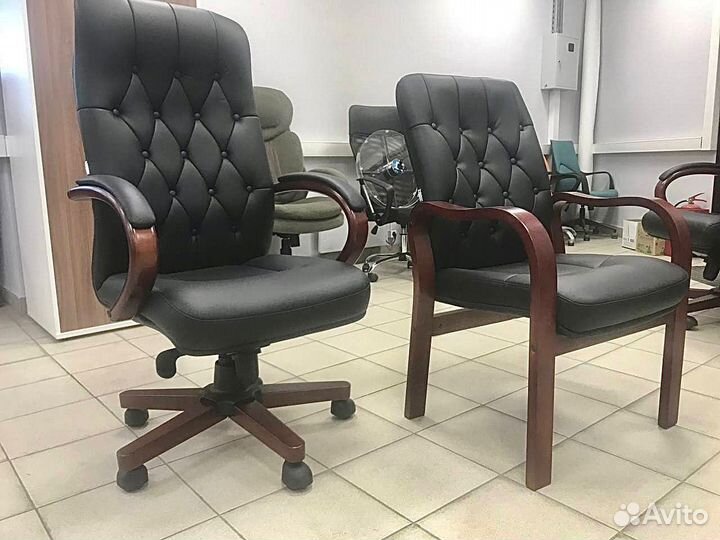 Кресло Monaco wood экокожа