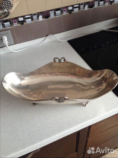 Ваза для фруктов старинная серебрение