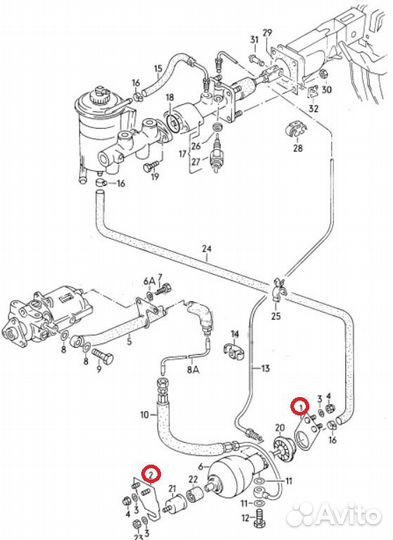 Кронштейн тормозного ресивера передний Audi 100 C3