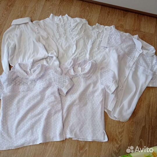 Блузка белая для девочек 134