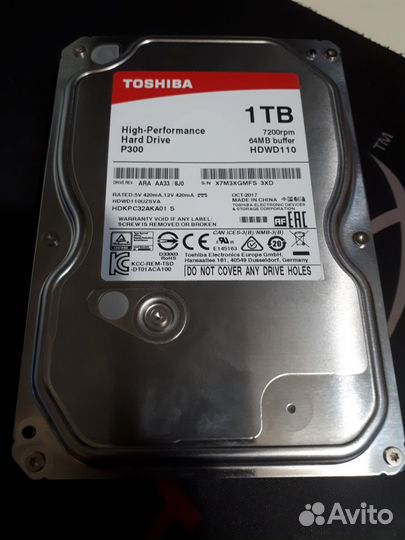 Жесткий диск Toshiba 1 tb