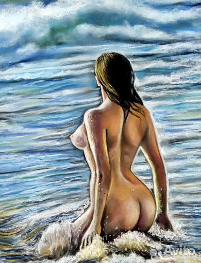 Картина сухой пастелью «Ласковое Море» 40x50