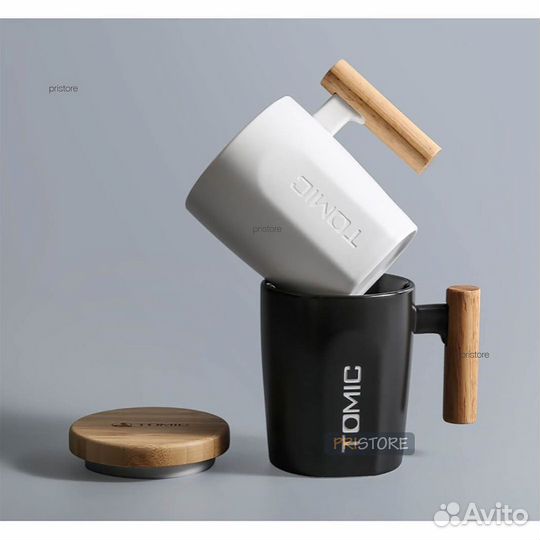 Кружка Xiaomi Tomic + Ложка (ручка керамическая)