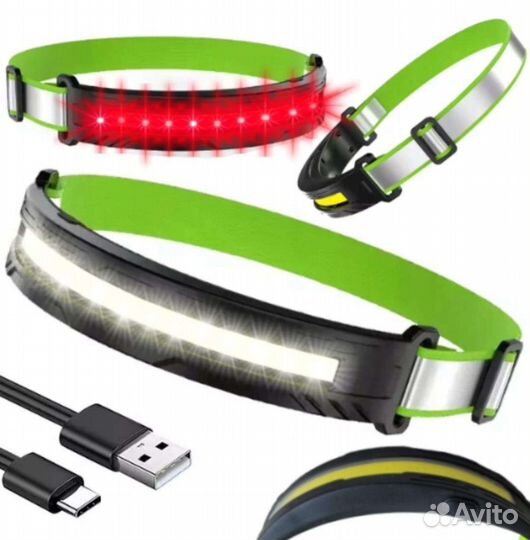 Фонарь налобный, светодиодная полоса