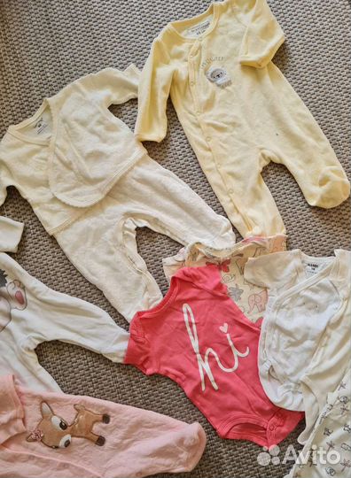 Детские вещи пакетом для девочек от 0 до 3х мес