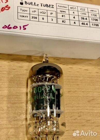 Лампа GE 12AY7 6072A USA Gray Plates NOS BOX