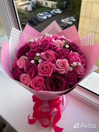 Букет из мыльных роз, цветы с доставкой