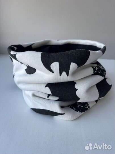 Детский шарф снуд для мальчика черный бэтмен