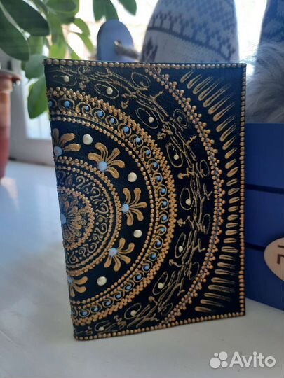 Обложка на паспорт кожаная, ручная работа