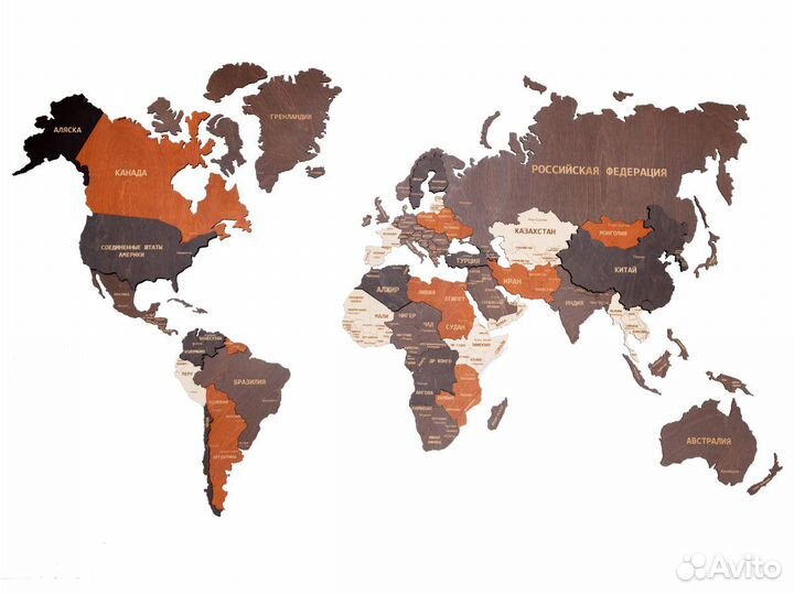 Деревянные карты мира в Севастополь