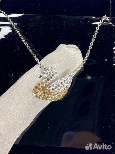 Swarovski кулон лебедь шампанское оригинал серебро