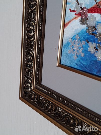 Картина вышитая бисером Зима из серии времена года