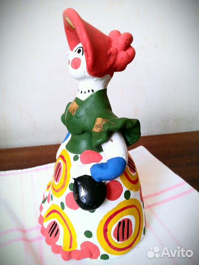 Дымковская фигурка Барыня новая в коробочке 13см