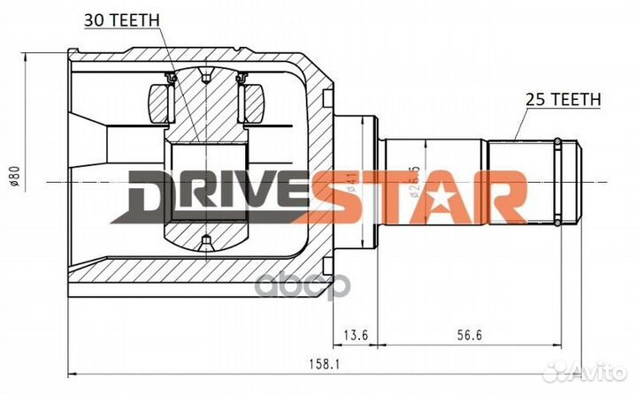 ШРУС внутренний 30x41x25* icjmi0013F drivestar