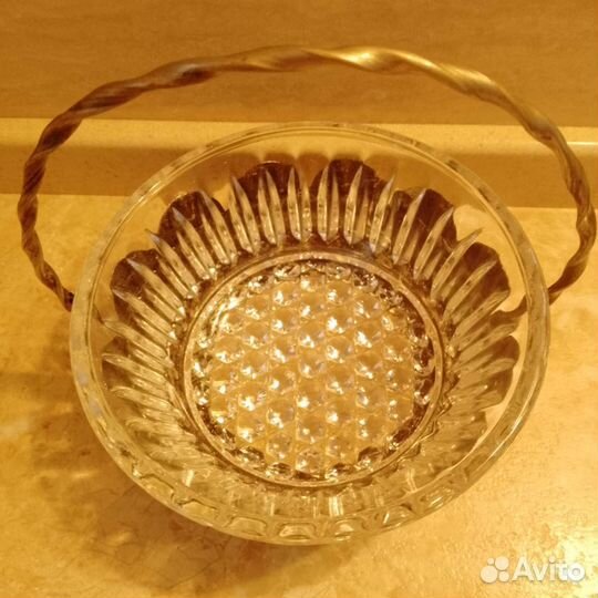 Конфетница СССР мельхиор хрусталь