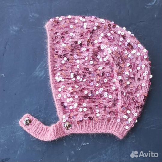 Чепчик женский и детский с пайетками