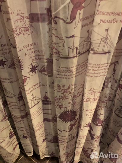 Тюль новый 4 метра вуаль кораблики