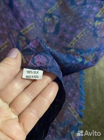 Шарф палантин шелковый (хамелеон) новый